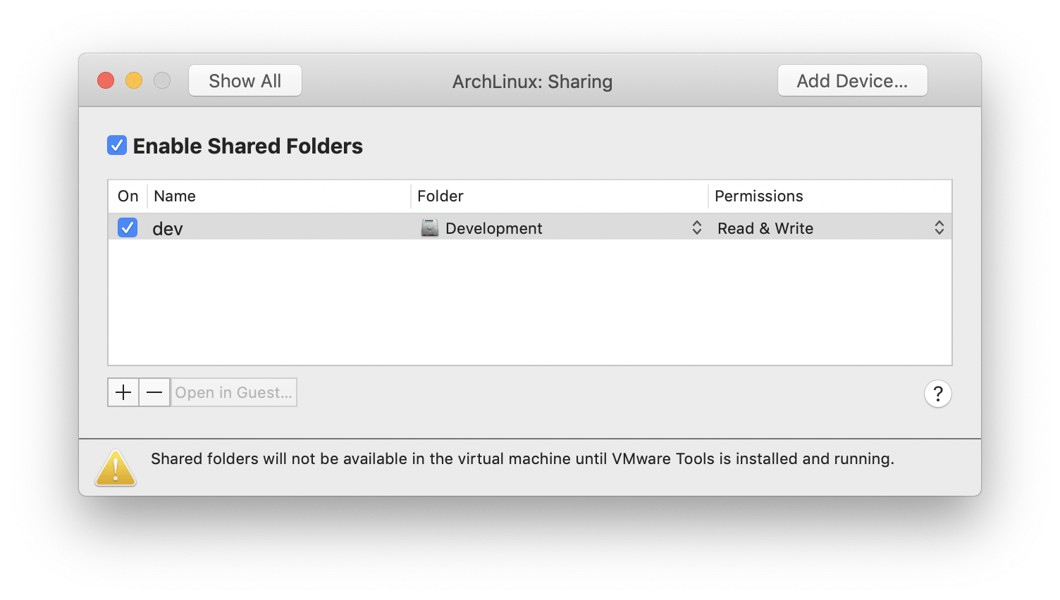 Linux sharing folders