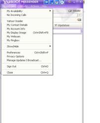 Messenger меню Yahoo!  Messenger v10
