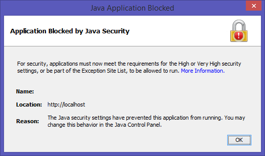 Приложение заблокировано безопасностью Java