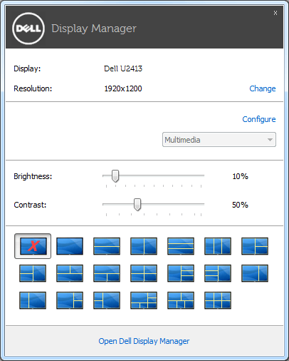 Диспетчер дисплея Dell