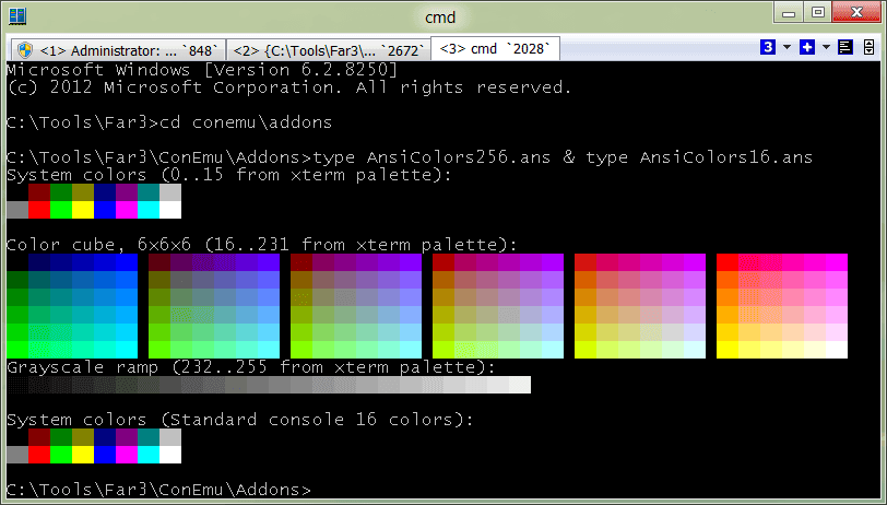 ConEmu и ANSI X3.64 / Xterm 256 цветов