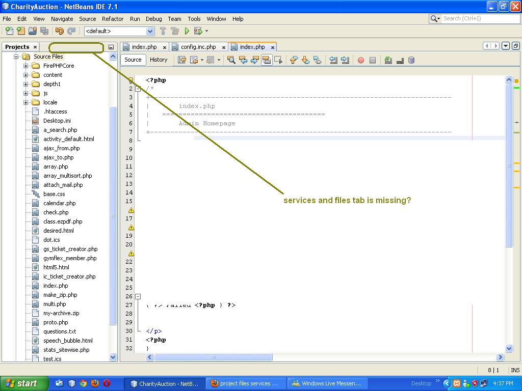 Посмотреть текущий вид NetBeans