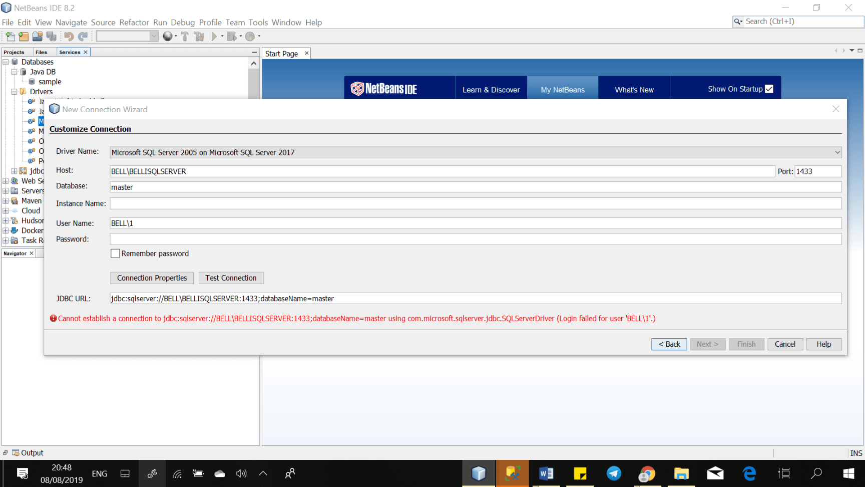 Sql server jdbc. Jdbc url.