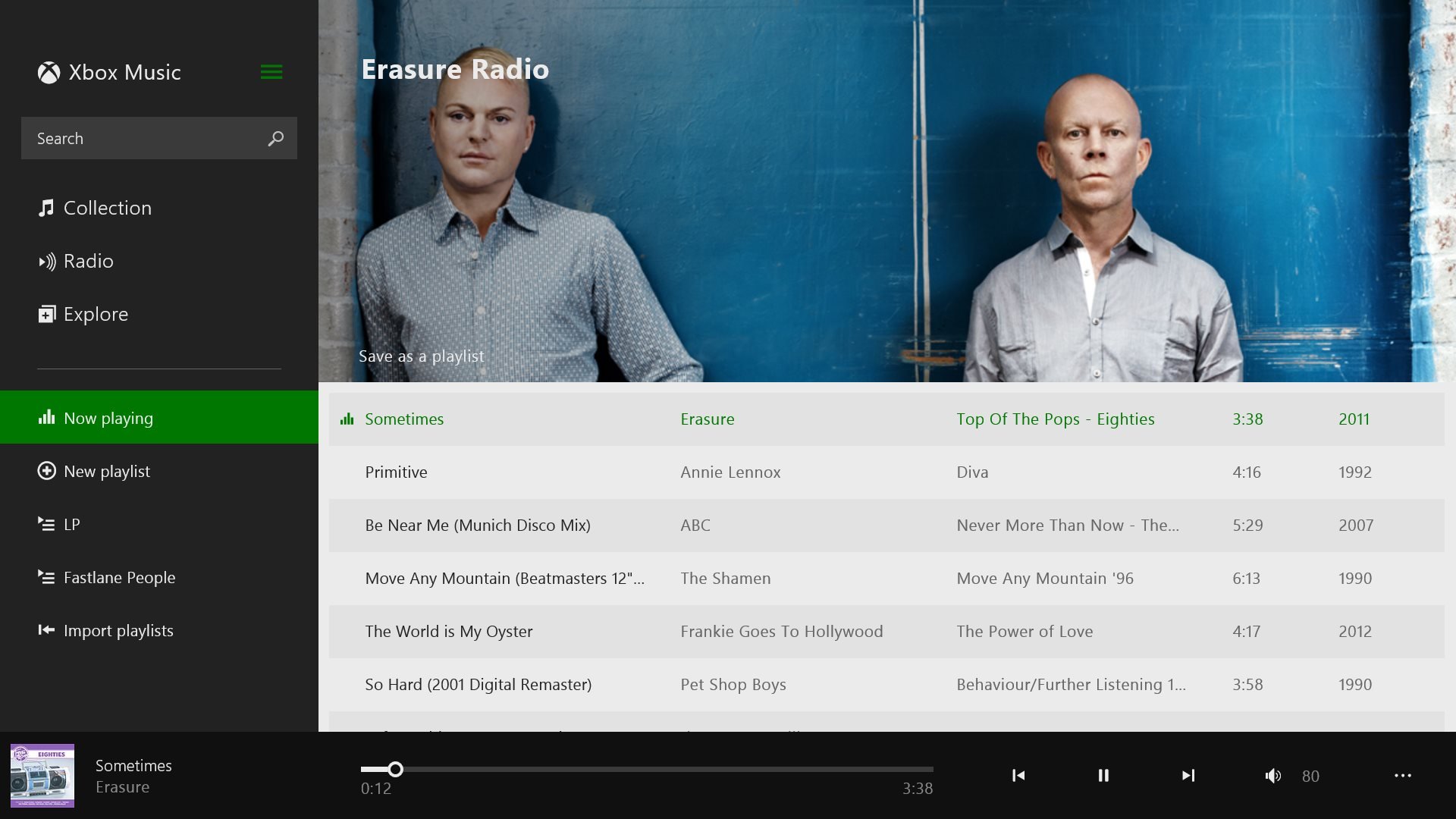 XBox Music сейчас играет