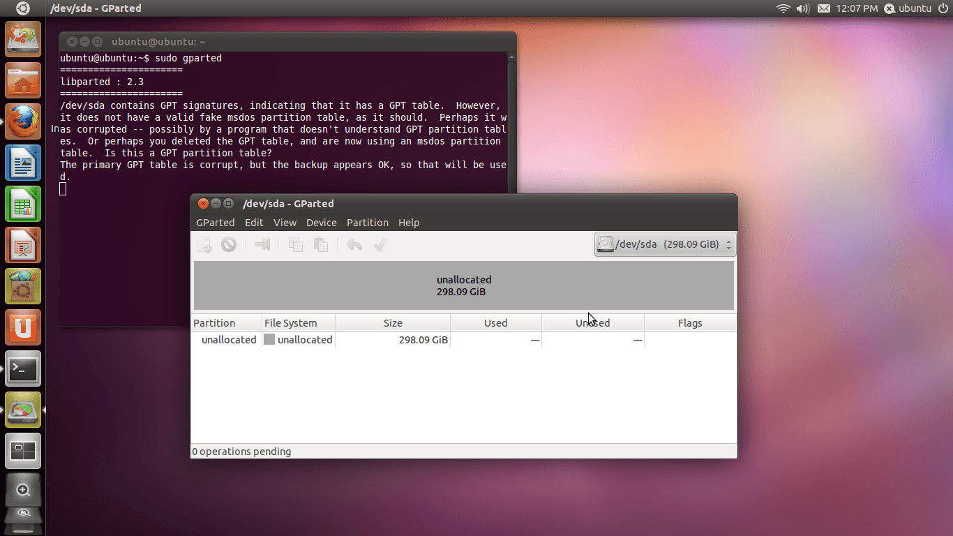 Ubuntu gparted
