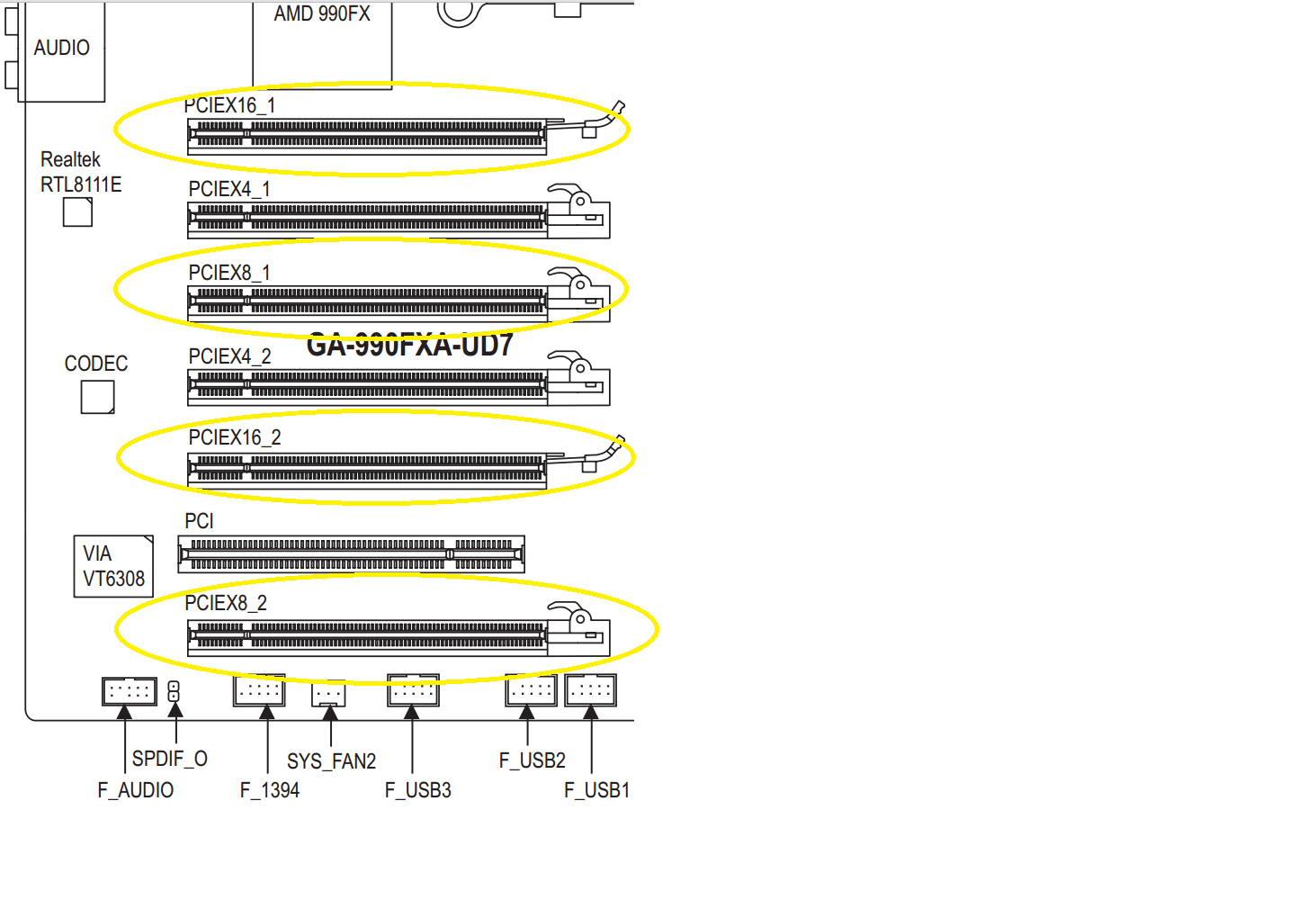 Слоты материнской платы PCIe