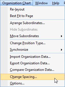 Visio2007 Org Chart Menu