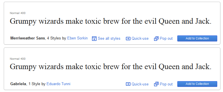 Сайт Google Web Fonts с Times New Roman