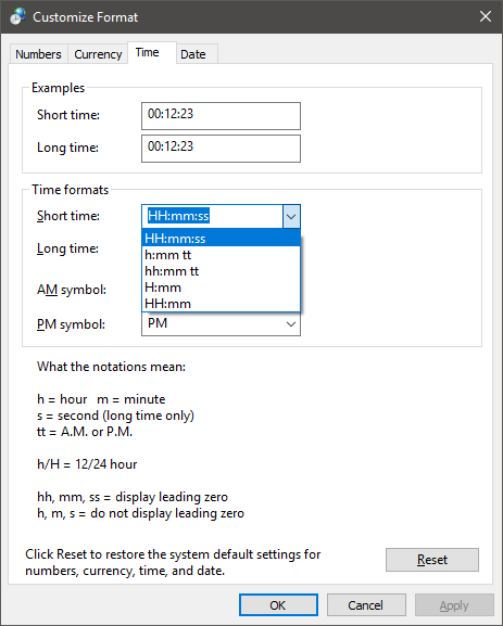 C time format. C time format