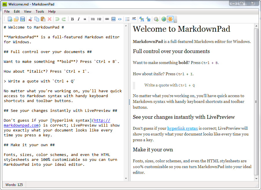 Скриншот MarkdownPad