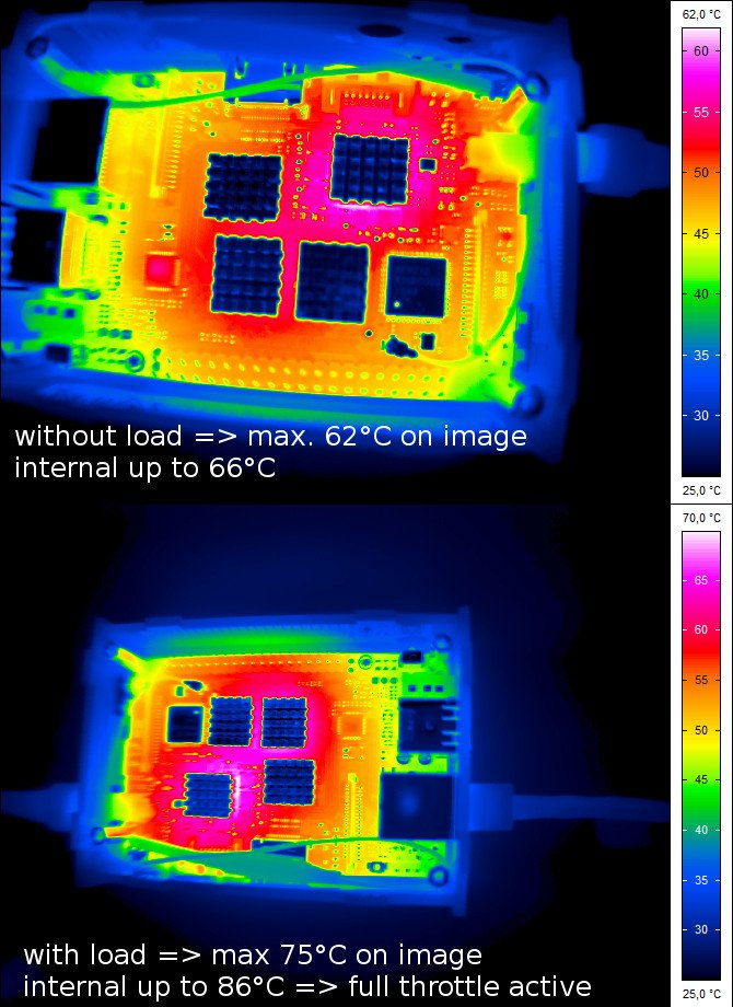 тепловое изображение банана пи М3 в режиме холостого хода и нагрузки