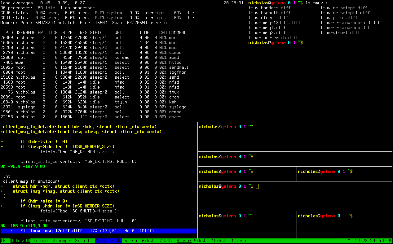 сессия tmux