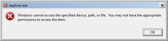 Windows не может получить доступ к указанному устройству, путь