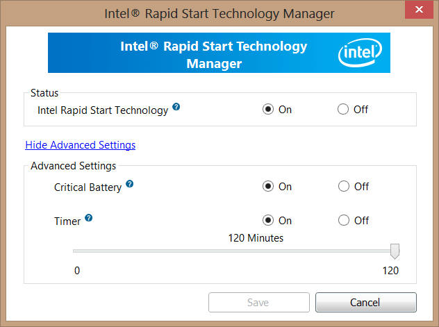 Скриншот Intel RST